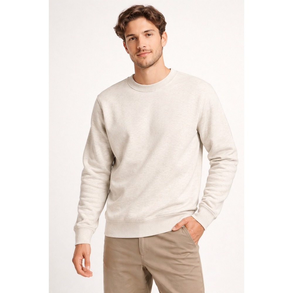 Goodfellow Men XXL Oatmeal Heather Ultra-Soft Fleece Crewneck Sweatshirt NWT‎